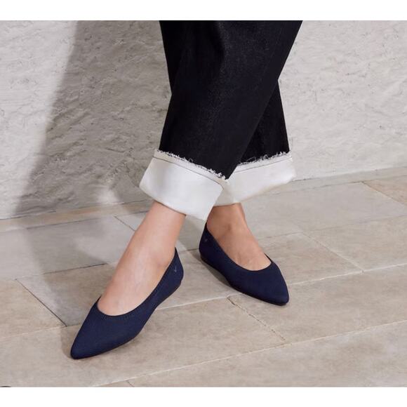 VIVAIA Aria 5° Navy Knit Pointed Toe Flats EU 43 Eco-Friendly Washable - Picture 6 of 16